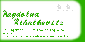 magdolna mihalkovits business card